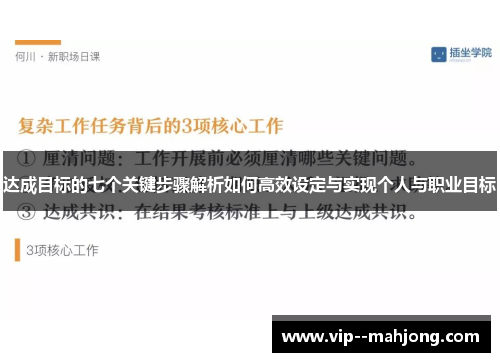 达成目标的七个关键步骤解析如何高效设定与实现个人与职业目标